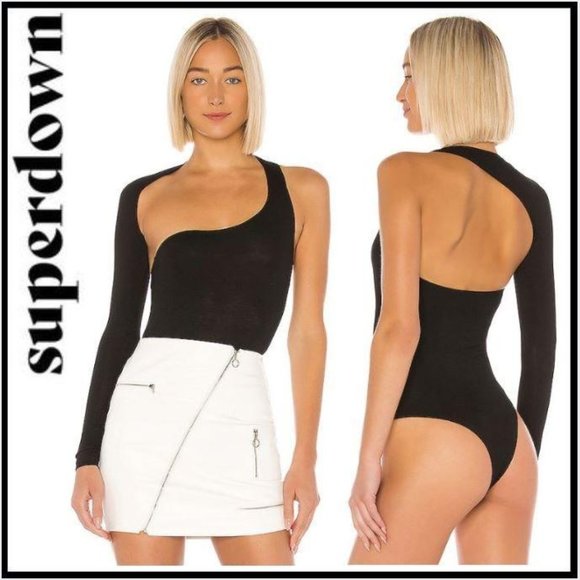 superdown Tops - NWT Alessandra Bodysuit in Black Size XS